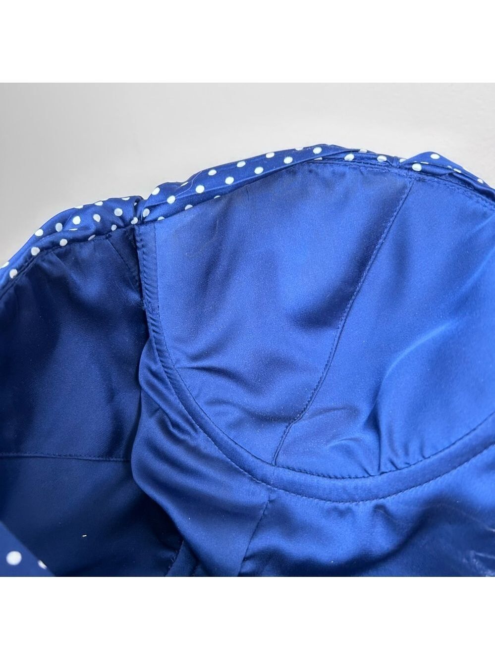 Guess LA Retro Style Polka Dot Wiggle Dress Sweetheart Neckline Blue Size 10 - Picture 11 of 14